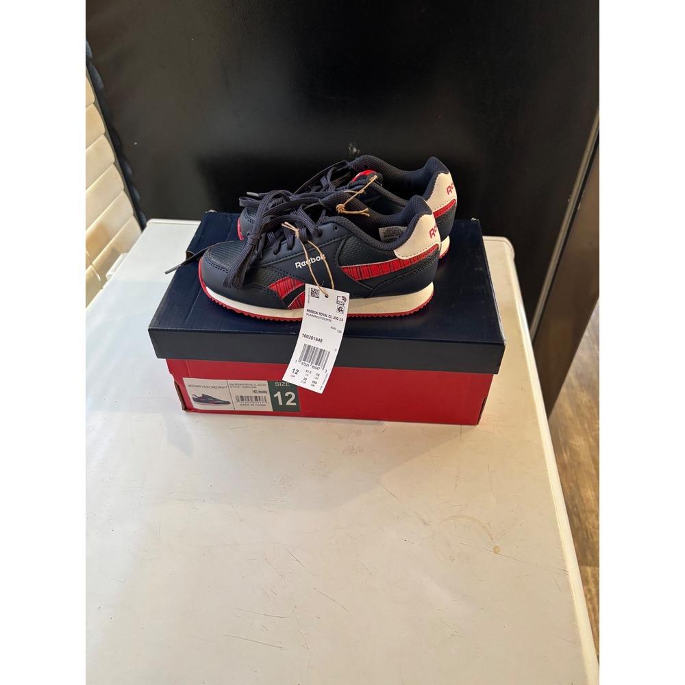 Reebok Royal Classic Jogger 3.0 Kids Navy Red White Sneakers‎ 100201648 Size 12